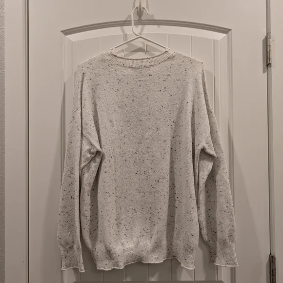 LOFT White Speckled Crewneck Sweater with 'I Snow' Design - Picture 4 of 4